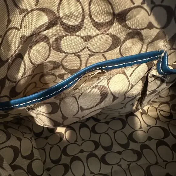 Coach Navy and Cream Satchel - Picture 7 of 14